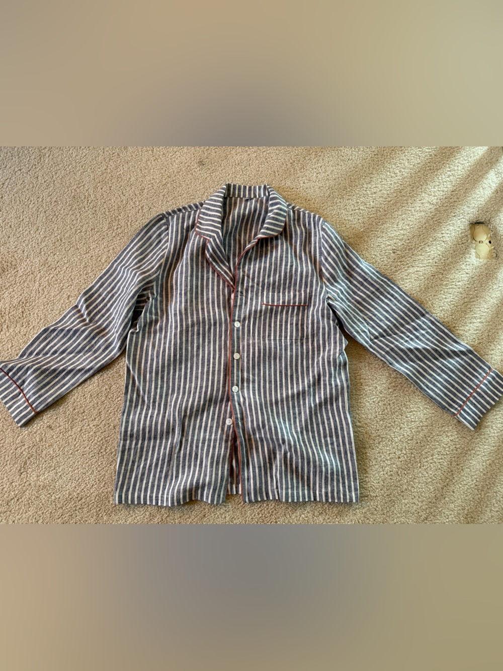 Piglet in bed PJ top 100% linen XS